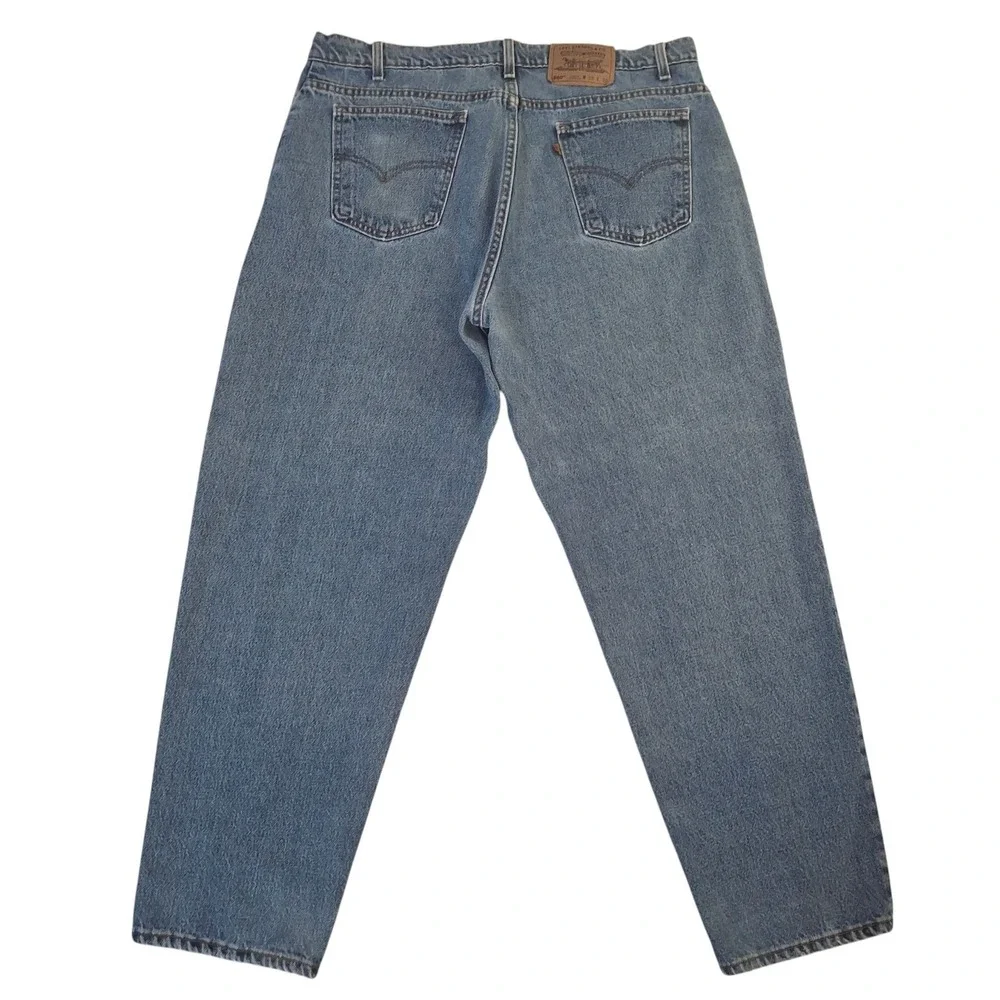 Vintage 90s Levis 560 Loose Fit Tapered Leg Orange Tab Jeans Mens 38x30 Blue USA